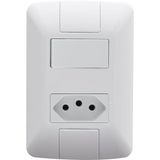 Conjunto 4x2 Com 1 Interruptor Simples 6 A 250 V E 1 Tomada 2p+t 10 A 250 V Tramontina Aria Branco