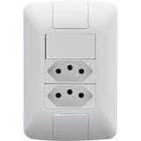 Conjunto 4x2 Com 1 Interruptor Simples 6 A 250 V E 2 Tomadas 2p+t 10 A 250 V Tramontina Branco