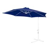 Ombrelone Malibu 3m Com Base Jardim E Piscina Mor Cor:azul Azul