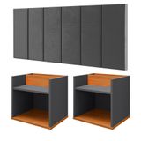 Kit 2 Mesinhas Suspensas Madri Nicho Divisória Porta Celular Cinza/Cinamomo Cabeceira Cama Box Queen Size Julia 1.60 Cinza Suede - Lojas RPM