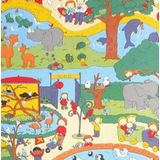 Papel De Parede Safari Friends Infantil Colorido Sf6205