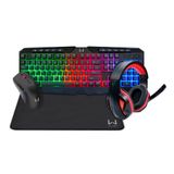 Kit Gamer Air Drop 4 Em 1 Teclado + Mouse + Headset E Mousepad Warrior - Tc304