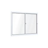 Janela de Correr Alumínio Lateral 1 Folha Móvel 1 Fixa Lucasa Ideale  100cmx120cm Branco