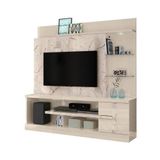 Estante Home Theater Alan Para Tv Até 55 1 Porta Cor Calacata E Off White - Madetec Móveis