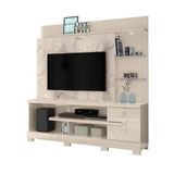 Estante Home Theater Alan Para Tv Até 55 Com Pés Polegadas 1 Porta Cor Calacata E Off White - Madetec Móveis