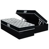 Cama Box Baú Solteiro: D45 - Ep Firmepedic Prodormir Advanced Tech2000 + Base Crc Suede Black