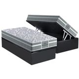 Cama Box Baú Solteiro: D28 - Ep Firmepedic Prodormir Advanced Tech1000 Plus + Base Crc Suede Gray