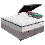 Cama Box Baú Queen e Colchão Molas Ensacadas Amsterdã Probel