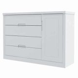 Comoda De Bebê Tutto New 1 Porta E 4 Gavetas 100% Mdf Cor Branco - Matic Móveis