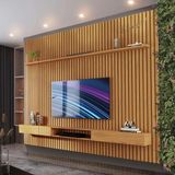 Painel Home Ripado Tv Até 75 Polegadas 2.2 Nature Valerius Shop Jm