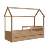 Cama Infantil Solteiro Com Auxiliar Casinha Aveiro Oak Carrossel Shop Jm