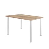 Mesa Para Cozinha Aço 4 Lugares 110 Cm Branco Carvalho Popcorn Shop Jm