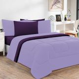 Kit Edredom Malha 100% Algodão Gran Moratta 3 Peças Casal - Lilás-roxo