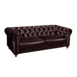 Sofá Para Barbearia 2,20m Chesterfield Living Corino Marrom Shop Jm