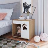 Mesa De Apoio Para Pet Com Almofada Marrom 54cm X 45cm Oak Branco Catherine Shop Jm