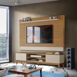 Rack Retrô Com Painel Tv Até 75 Polegadas Carvalho New Off White Thames Shop Jm