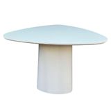 Mesa De Jantar Cone Orgânica Redonda 100x103 Cm Laqueado Off White