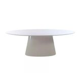 Mesa De Jantar Cone Oval 137x90 Cm Laqueada Cores Branco