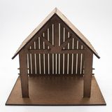 Casa Rústica Presépio Mdf 15 Cm - Casa De Madeira Artesanal