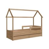 Cama Infantil Com 2 Gavetas Solteiro Casinha Aveiro Oak Carrossel Shop Jm