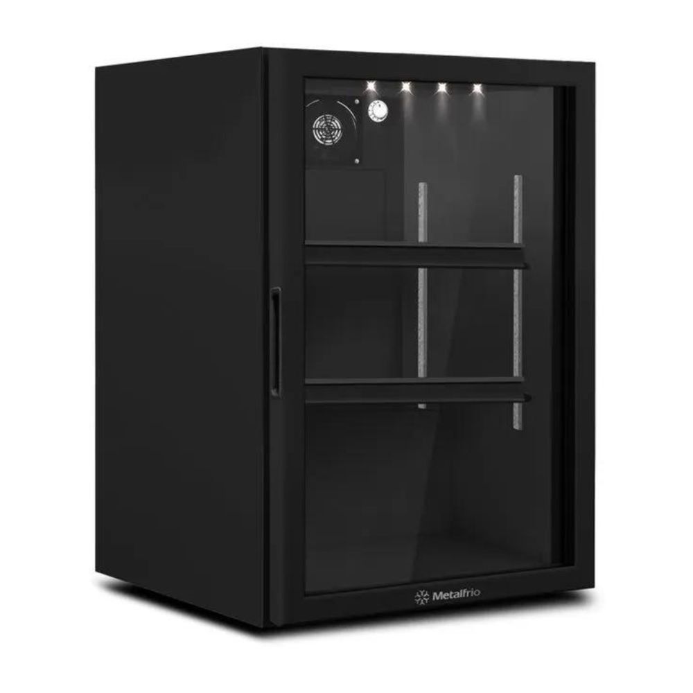 Mini Expositor Para Balcões Vb11 Metalfrio Refrigerador 115 Litros All Black 220v