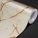 Envelopamento Mármore Dourado Autocolante Lavável 3m X 60cm