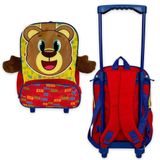 Mochila Escolar Ursinho Com Rodinhas E Alças Urso Amarelo