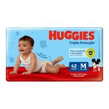 Fralda Descartável Huggies Tripla Proteção Mega Grande Tamanho M - 9 Pacotes Com 42 Fraldas - Total 378 Tiras