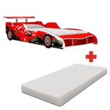 Cama Montessoriana Carro Colchão Solteiro F1 Vermelho Akira