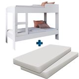 Cama Beliche Com 2 Colchões Solteiro Branco Yanca Shop Jm