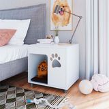 Mesa De Apoio Para Pet Com Almofada Marrom 54cm X 45cm Branco Catherine Shop Jm