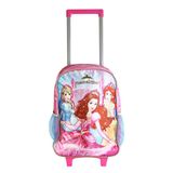 Mochila Escolar Com Rodinhas Estampa Princesas Mágicas 23l