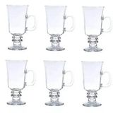 Jogo 6 Caneca Xicara Cappuccino Mocha Vidro 114 Ml - Lyor