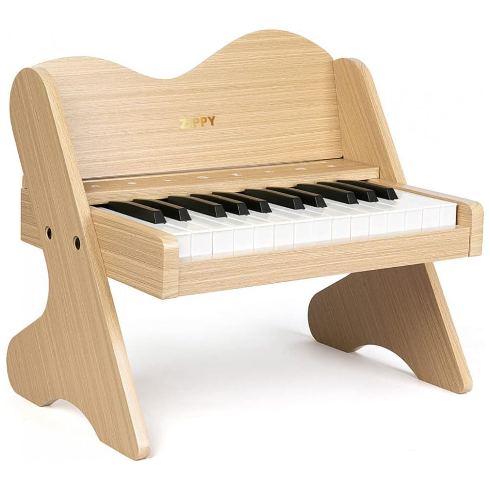 Piano De Madeira Inafntil Com 25 Teclas Com Controle Digital E Musicas Integradas, Zippy, Bege