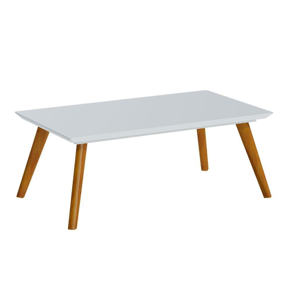 Mesa De Centro Retangular Branco Acetinado Niasu Shop Jm