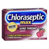 Pastilhas Chloraseptic Max Sore Throat Wild Berries 15 Cada