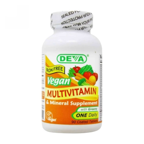 Vegan, Multivitamínico Sem Ferro 90 Tab Por Deva Vegan