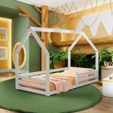 Cama Solteiro Montessoriana Madeira Maciça Branco Mavie Shop Jm