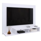 Estante Painel Suspenso TV 48 Polegadas Nicho Organizador Prateleira Decorativa Sala Quarto Moderno Dubai Branco - Lojas RPM