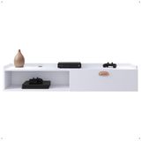 Rack Suspenso Home Classic TV 32 42 50 Polegadas 1 Porta Puxador Concha Decoração Minimalista Quarto Sala Recepção Branco - Lojas RPM