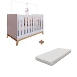 Berço Mini Cama Versátil Americano 3 Em 1 Com Colchão Branco Rowley Shop Jm