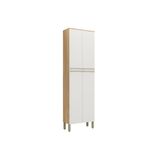 Paneleiro De Cozinha Nápoli Prime C/ 4 Portas 66x222cm Amendoa/off White - Ronipa