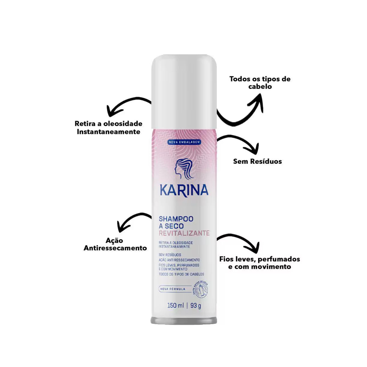 Shampoo Spray A Seco Revitalizante 150ml Karina Carrefour