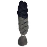 Cabelos 165g 81cm Fibra Orgânica P/tranças Preto/cinza