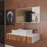 Conjunto Gabinete Banheiro Madri 80 Western C-cuba + Espelheira C-espelho + Torneira E Válvula