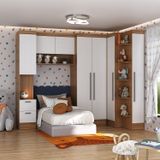 Quarto Infantil Completo 5 Peças Ella Espresso Móveis Nogal/branco