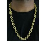 Cordão Cadeado 12mm De Moeda Antiga Joias Maciças