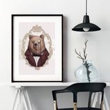 Quadro Decorativo Senhor Urso - 60x48cm