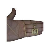 Cordão Cadeado 1mm + Pingente Nossa Senhora - Banhado A Ouro