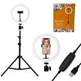 Ring Light 10&quot; + Tripé + Phone Clip + Adaptador Ball Head